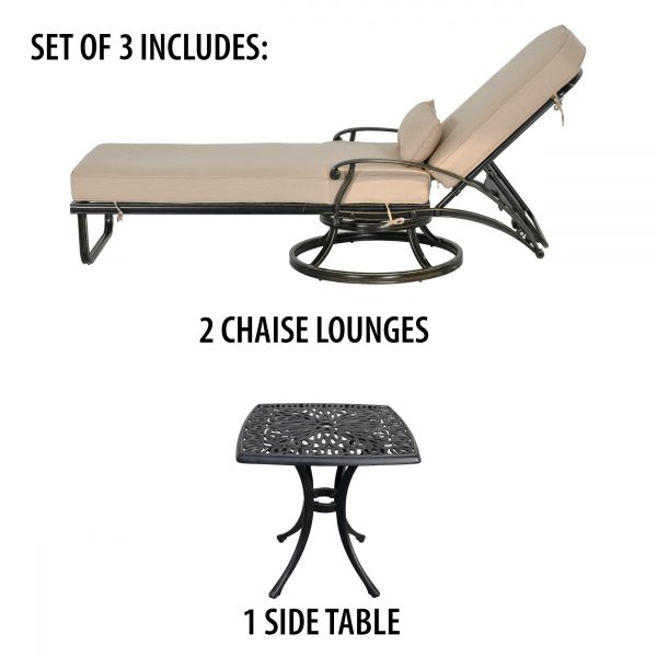Elisabeth Swivel Chaise Lounge Set of 3 (KIT) - Image 2