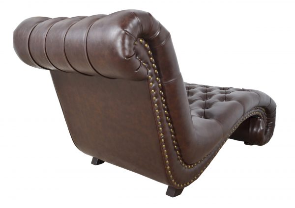 Botswana Dark Brown Micro Leather Chaise - Image 2