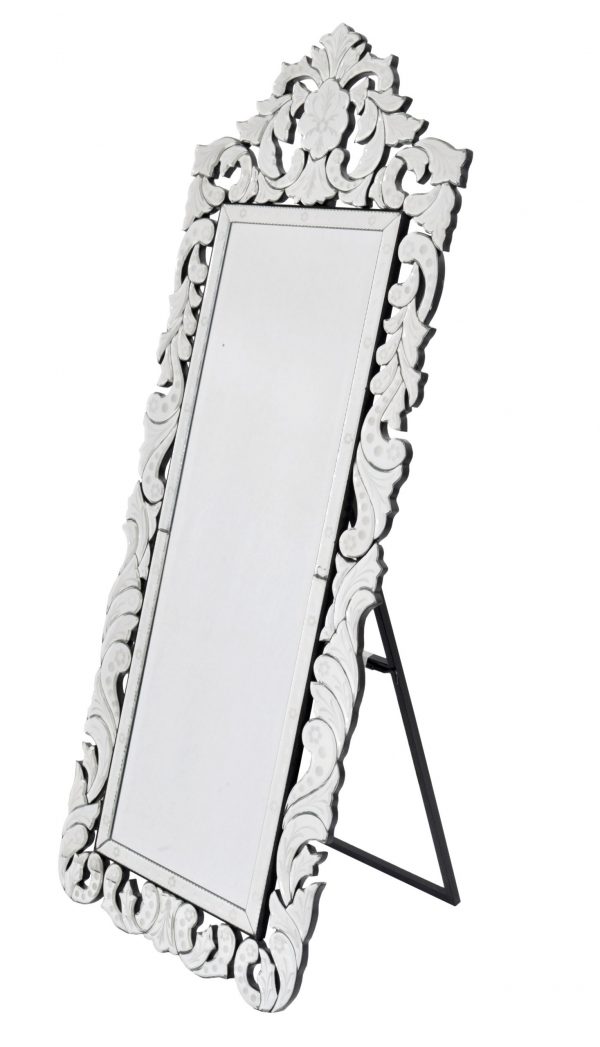 Finest Venetian Style Cheval Mirror 70.62" Tall W Stand - Image 1