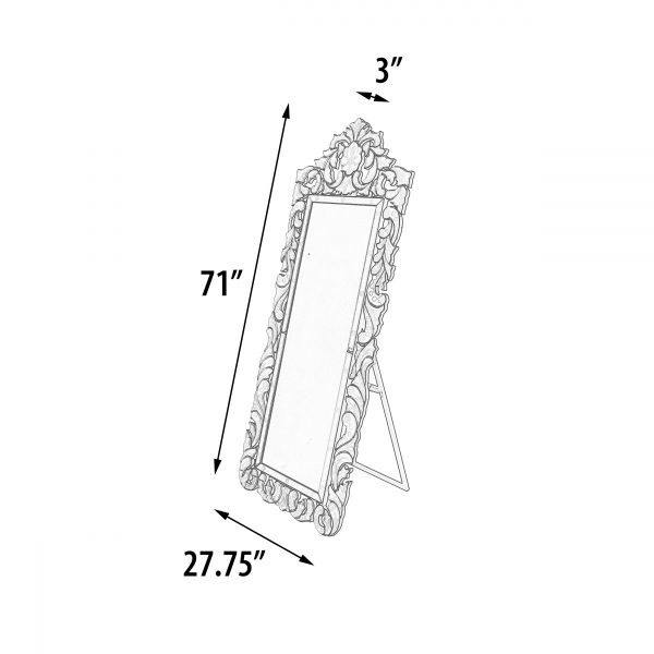 Finest Venetian Style Cheval Mirror 70.62" Tall W Stand - Image 4