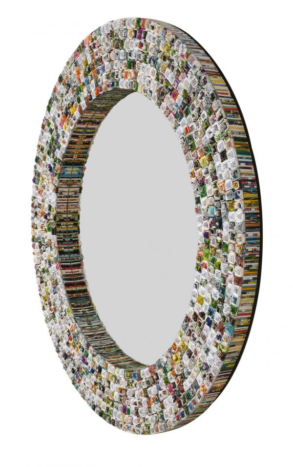 quilled Large Pyramid Art Mirror 47" Round - Image 2