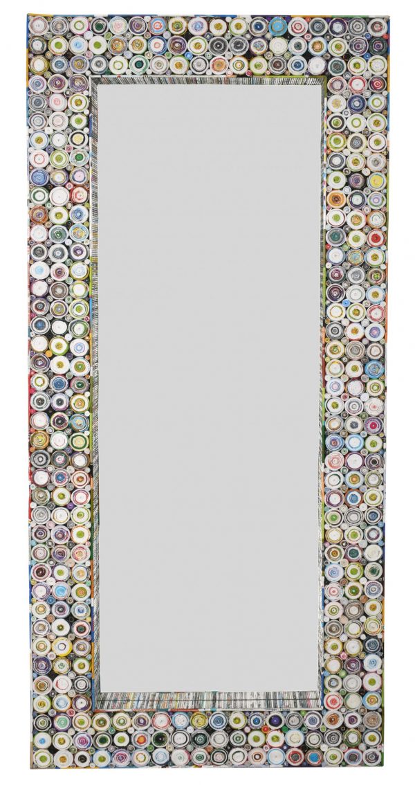 Quilled Large Leaner Coil Art Mirror 36x79 - Image 1