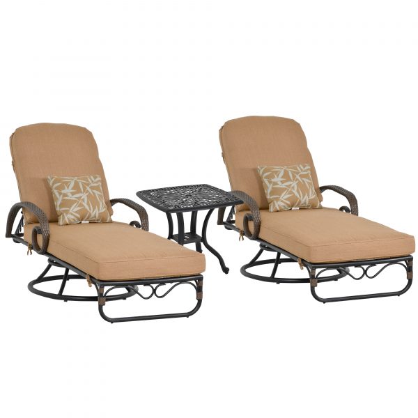 Grand Bonaire Weave  Swivel Chaise Lounge Set of 3 - Image 2