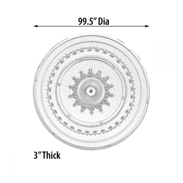 Blanco Grand Ceiling Medallion 98.5 Inch Diameter - Image 4