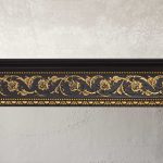 Gold Floral on Wood Tone Crown Molding 92 Inch - Image 3