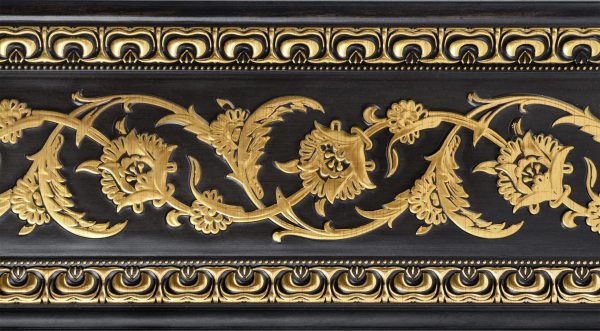 Gold Floral on Wood Tone Chair Rail 94 Inch - Image 1