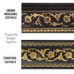 Gold Floral on Wood Tone Chair Rail 94 Inch - Image 2