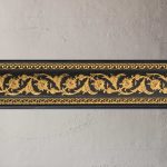 Gold Floral on Wood Tone Chair Rail 94 Inch - Image 3