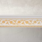 Gold Floral on French White Crown Molding 92 Inch - Image 3