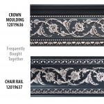 Silver Floral and Black Crown Molding 92 Inch - Image 2