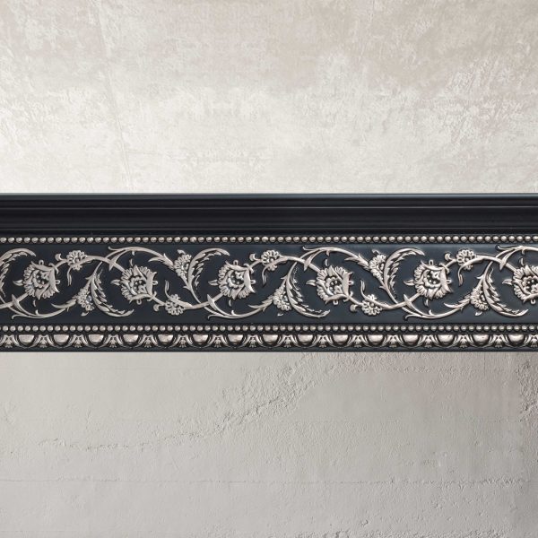 Silver Floral and Black Crown Molding 92 Inch - Image 3