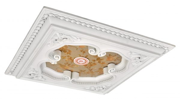 White and Gold Four Leaf Clover Square Chandelier Ceiling Medallion 24in - Image 2