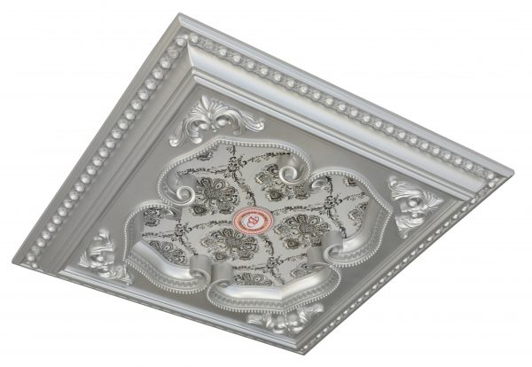 Silver Four Leaf Clover Square Chandelier Ceiling Medallion 24in - Image 2