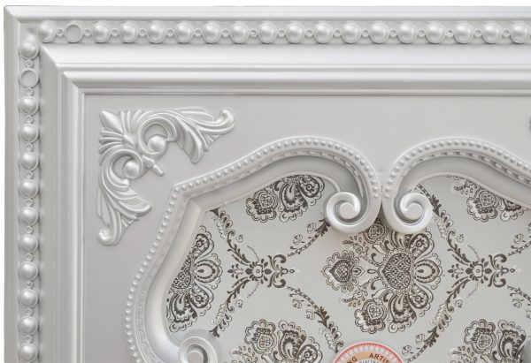 Silver Four Leaf Clover Square Chandelier Ceiling Medallion 24in - Image 3