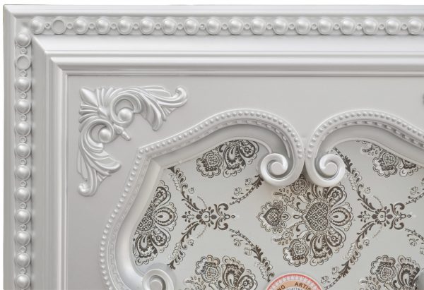 Silver Four Leaf Clover Square Chandelier Ceiling Medallion 24in - Image 3