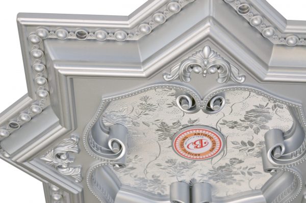 Silver Eight Pointed Star Chandelier Ceiling Medallion 24in - Image 3