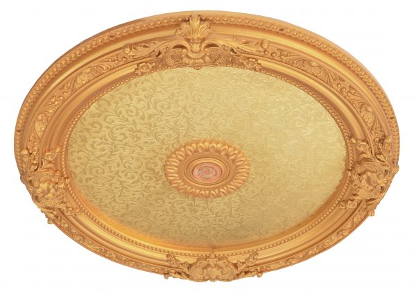 Golden Round Chandelier Ceiling Medallion 36in - Image 2