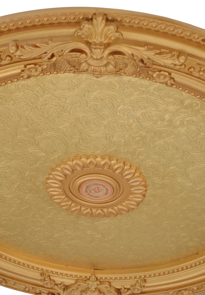 Golden Round Chandelier Ceiling Medallion 36in - Image 3