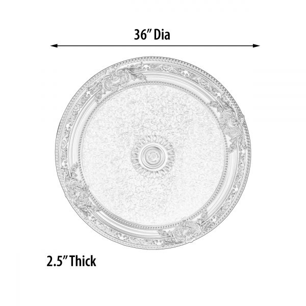 Golden Round Chandelier Ceiling Medallion 36in - Image 4