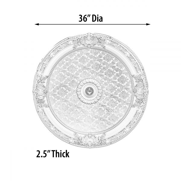 Blanco Round Chandelier Ceiling Medallion 36in - Image 4