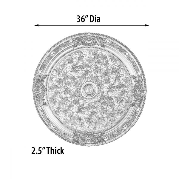 Champagne Round Chandelier Ceiling Medallion 36in - Image 4
