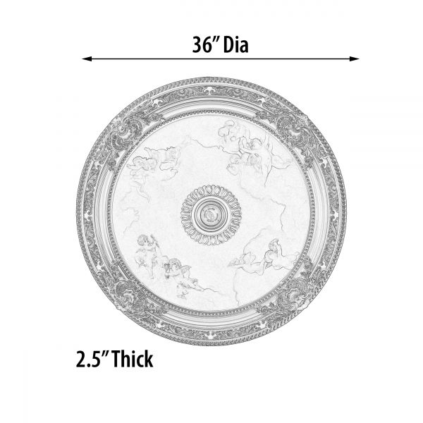 Cherubs Sky Round Chandelier Ceiling Medallion 36in - Image 4
