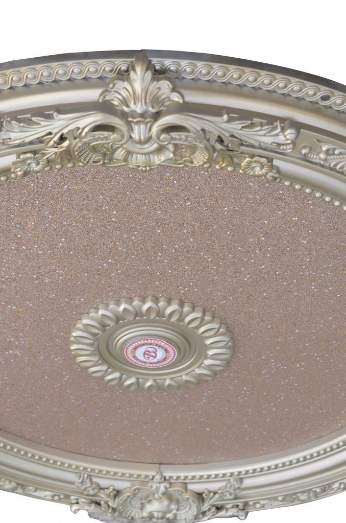 Rose Gold Round Chandelier Ceiling Medallion 36in - Image 3