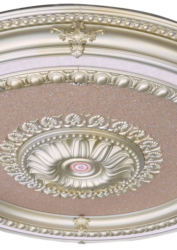Rose Gold Round Chandelier Ceiling Medallion 47in - Image 3
