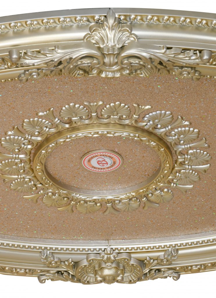 Rose Gold Oval Chandelier Ceiling Medallion - Image 3