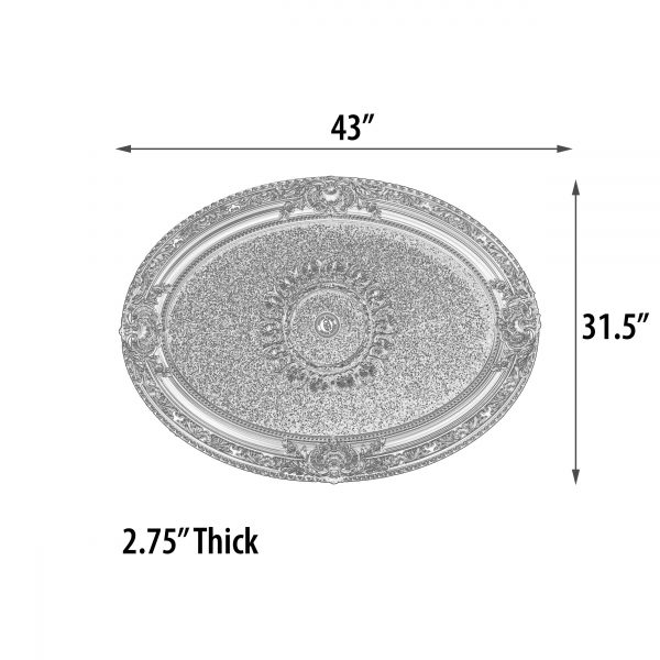 Rose Gold Oval Chandelier Ceiling Medallion - Image 4