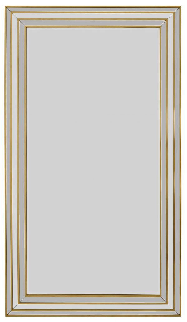 Leaner Mirror with Metal Accent Gold - Image 1
