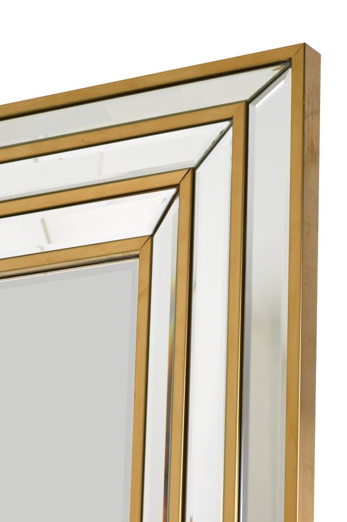 Leaner Mirror with Metal Accent Gold - Image 3
