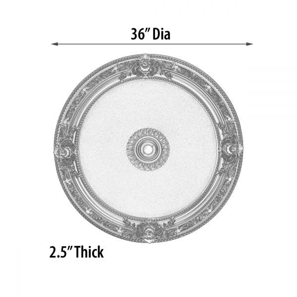 36in Gold Beige Medallion - Image 4
