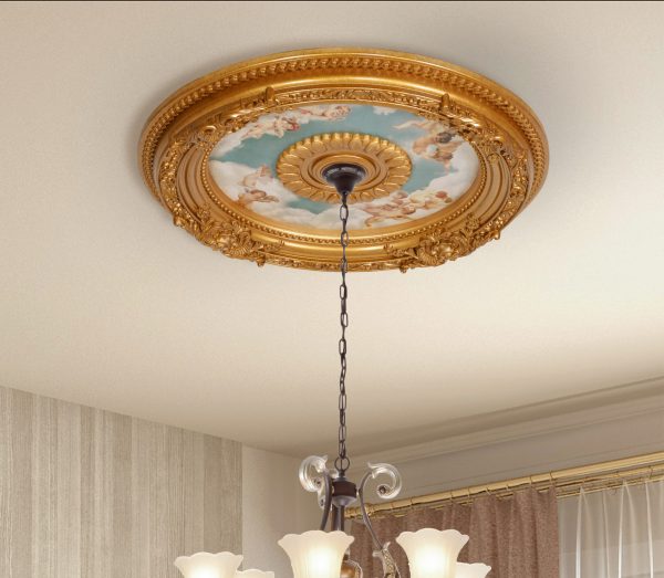 24in Cherub Sky Ceiling Medallion - Image 1