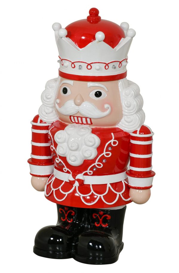 Red and White Nutcracker with LED lights - Image 1