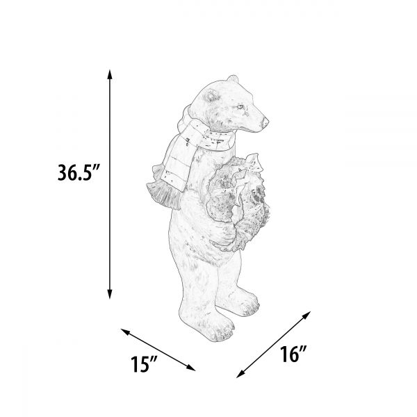 Christmas Polar Bear with Wreath - Image 5