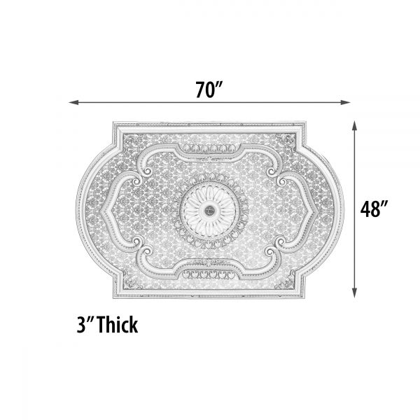 Blanco Rectangular Chandelier Fan Ceiling Medallion 72"W x 48"H - Image 4