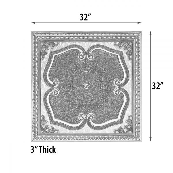 Beige and Gold Clover Square Chandelier Fan Ceiling Medallion - Image 4