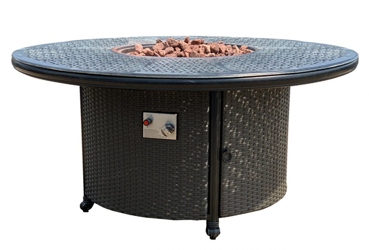 Wyndermere All Inclusive Outdoor Gas Firepit Club Table Set (KIT) - Luxurious Dwelling - Your Luxury Home Product Experts