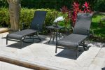 Wyndemere Lounge, Chaise, Set of 3, Swivel Outdoor Aluminum, Woven, Black, Bridgeton Moore Patio - Luxurious Dwelling - Your Luxury Home Product Experts