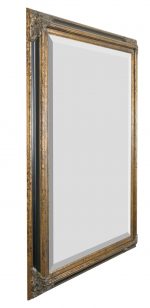 Black Victorian Mirror 24x36 - Antique Gold & Black Frame - Luxurious Dwelling - Your Luxury Home Product Experts