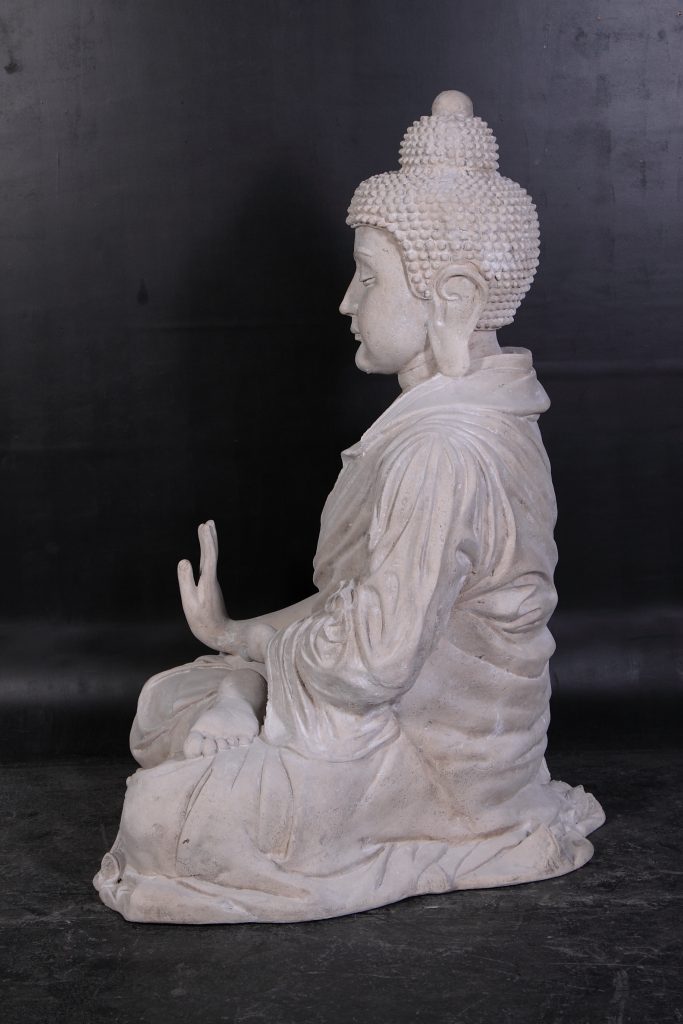 Enlightened Seated Buddha 4 ft in Aged Stone Finish - Image 3