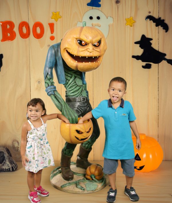 Scary Pumpkin Man with Candy Holder - Image 2
