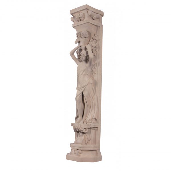 Roman Girl With Bowl Pilaster Stone Cast - Image 3