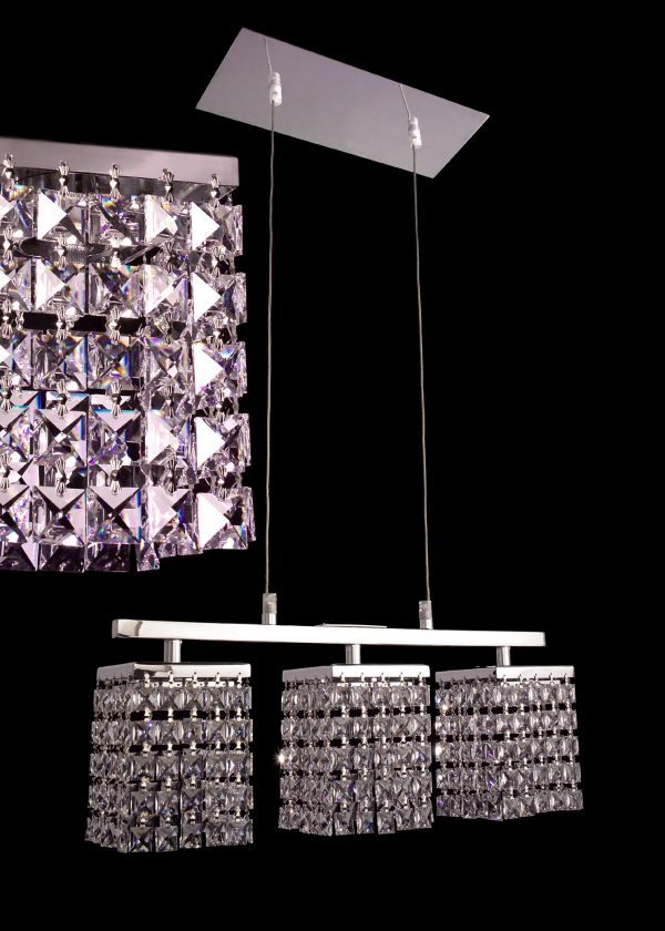 Bedazzle-16103 CPSQ - Chandelier-Linear-3 Lights - Image 1