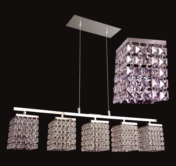 Bedazzle-16105 CPSQ - Chandelier-Linear-5 Lights - Image 1