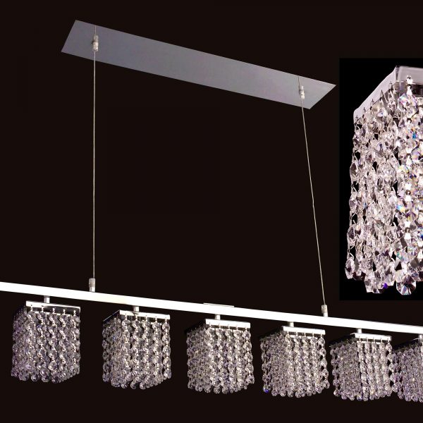 Bedazzle-16107 CP - Chandelier-Linear-7 Lights