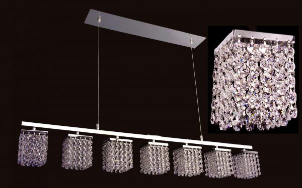 Bedazzle-16107 CP - Chandelier-Linear-7 Lights - Image 1
