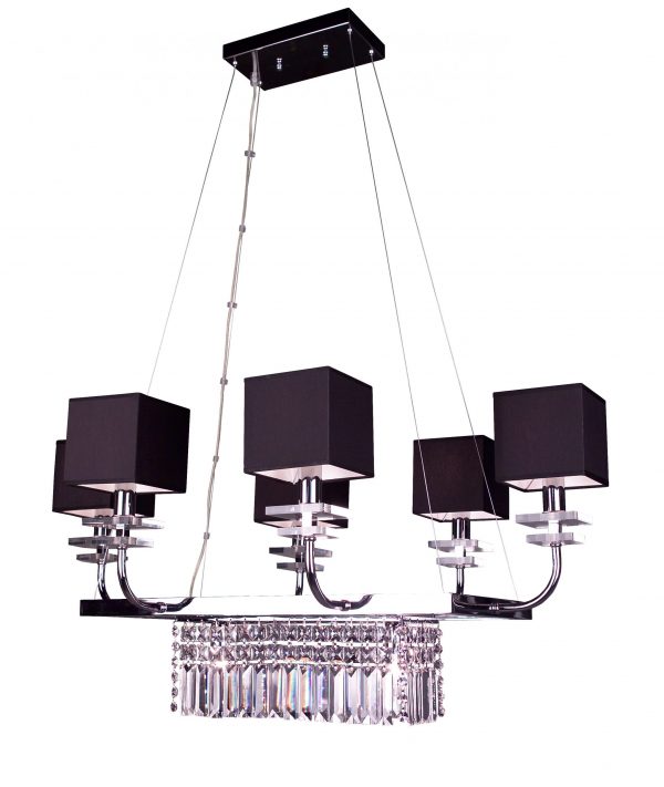 Quadrille-1936 BLK CPR - Chandelier-8 Lights - Image 1