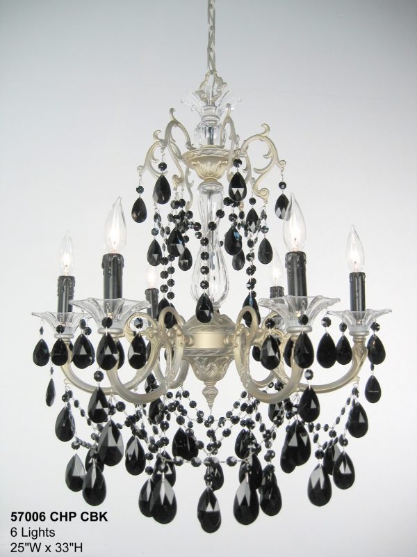 Via Venteo-57006 CHP CBK - Chandelier-6 Lights - Image 1